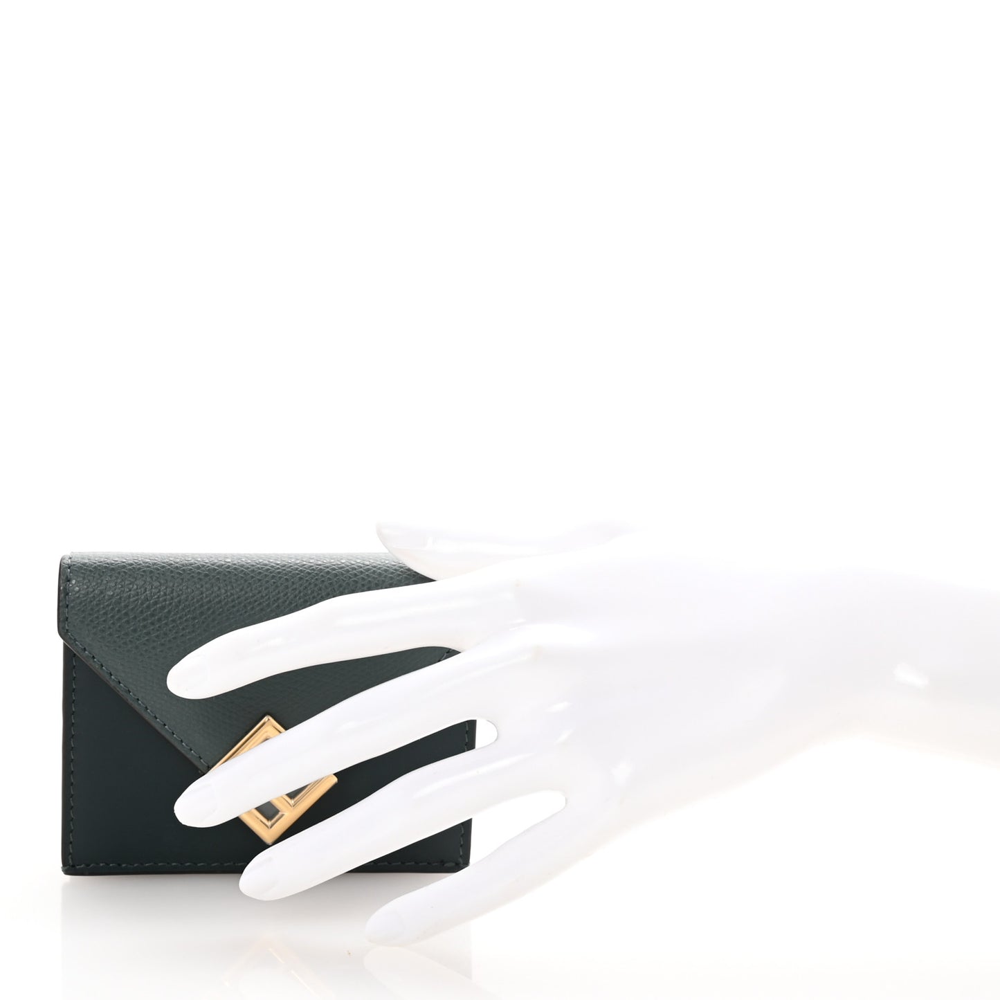 Vitello King Cruise FF Diamonds Mini Tri-Fold Envelope Wallet Pink Vert Inglese Malachite