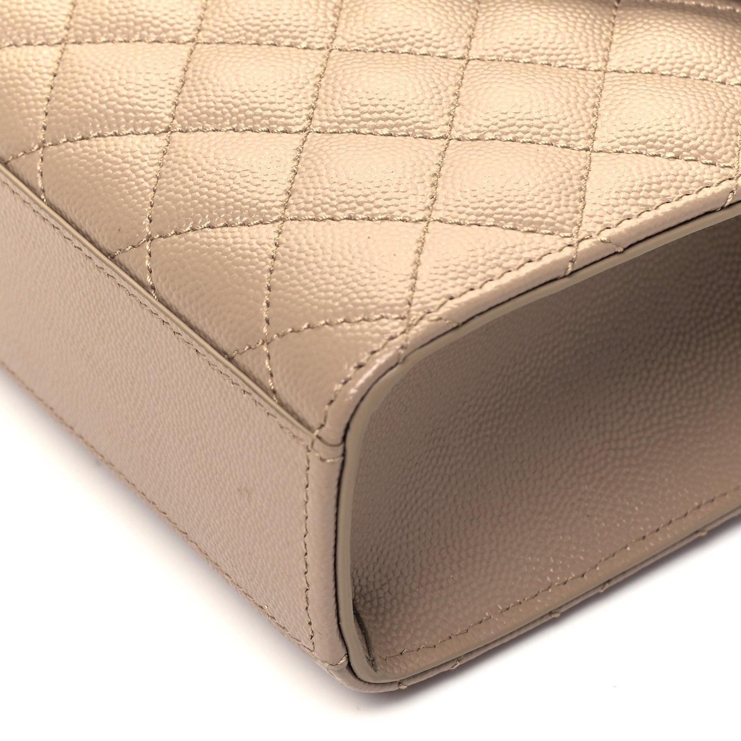 Grain De Poudre Textured Mixed Matelasse Medium Triquilt Monogram Satchel Dark Beige