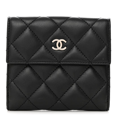 Chanel Lambskin Quilted Compact French Flap Wallet Black 1 of 10