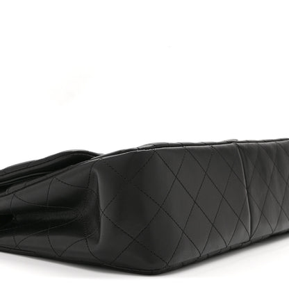 Chanel Lambskin Quilted Jumbo Double Flap So Black 9 of 10