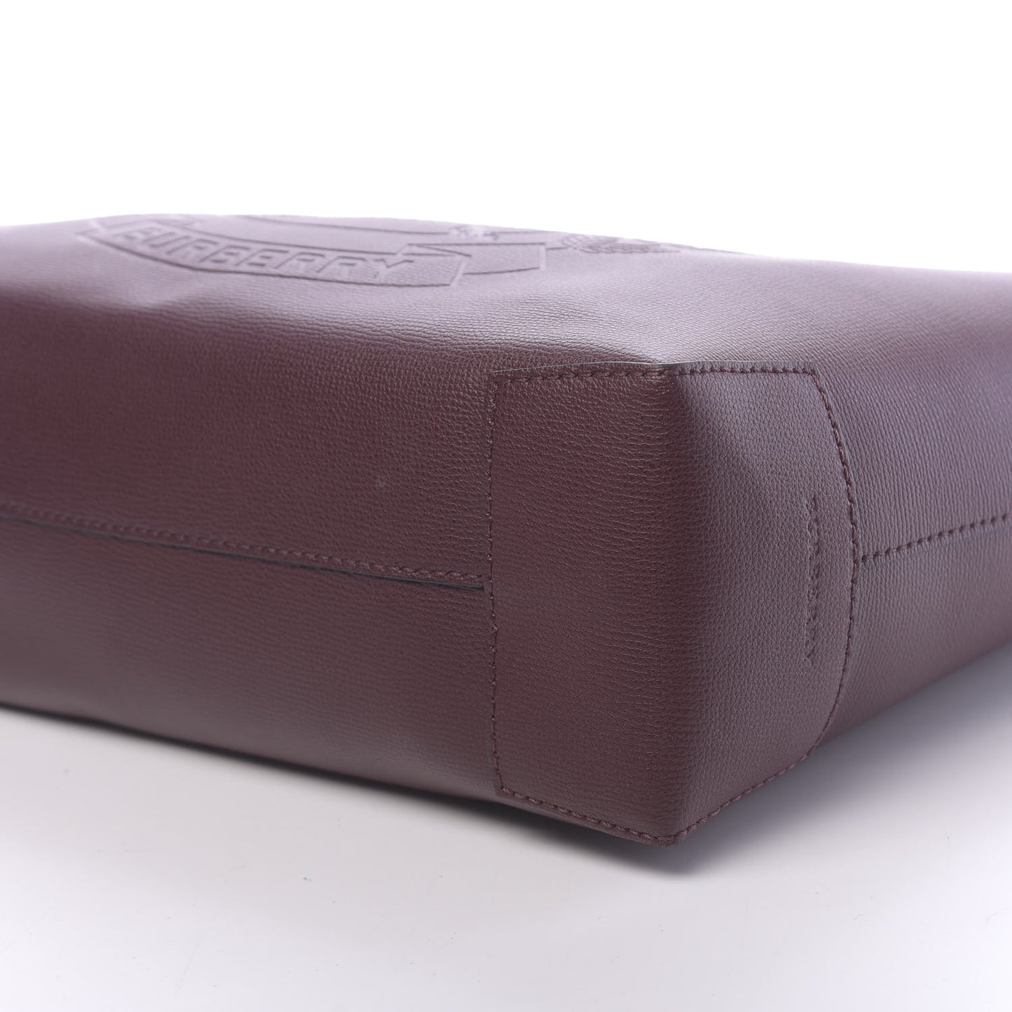 Calfskin Crest Embossed Small Tote Burgundy