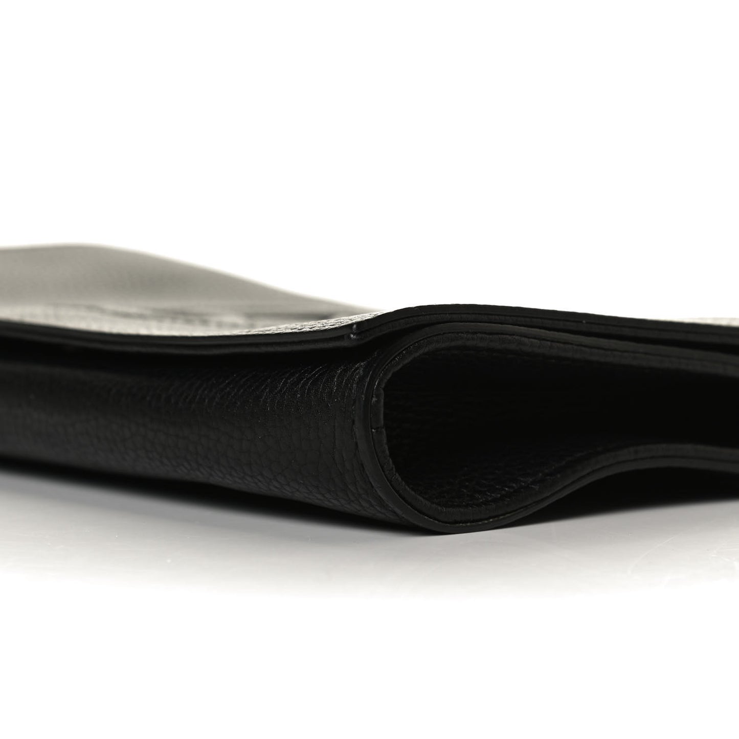 Pebbled Calfskin Medium Soho Clutch Black