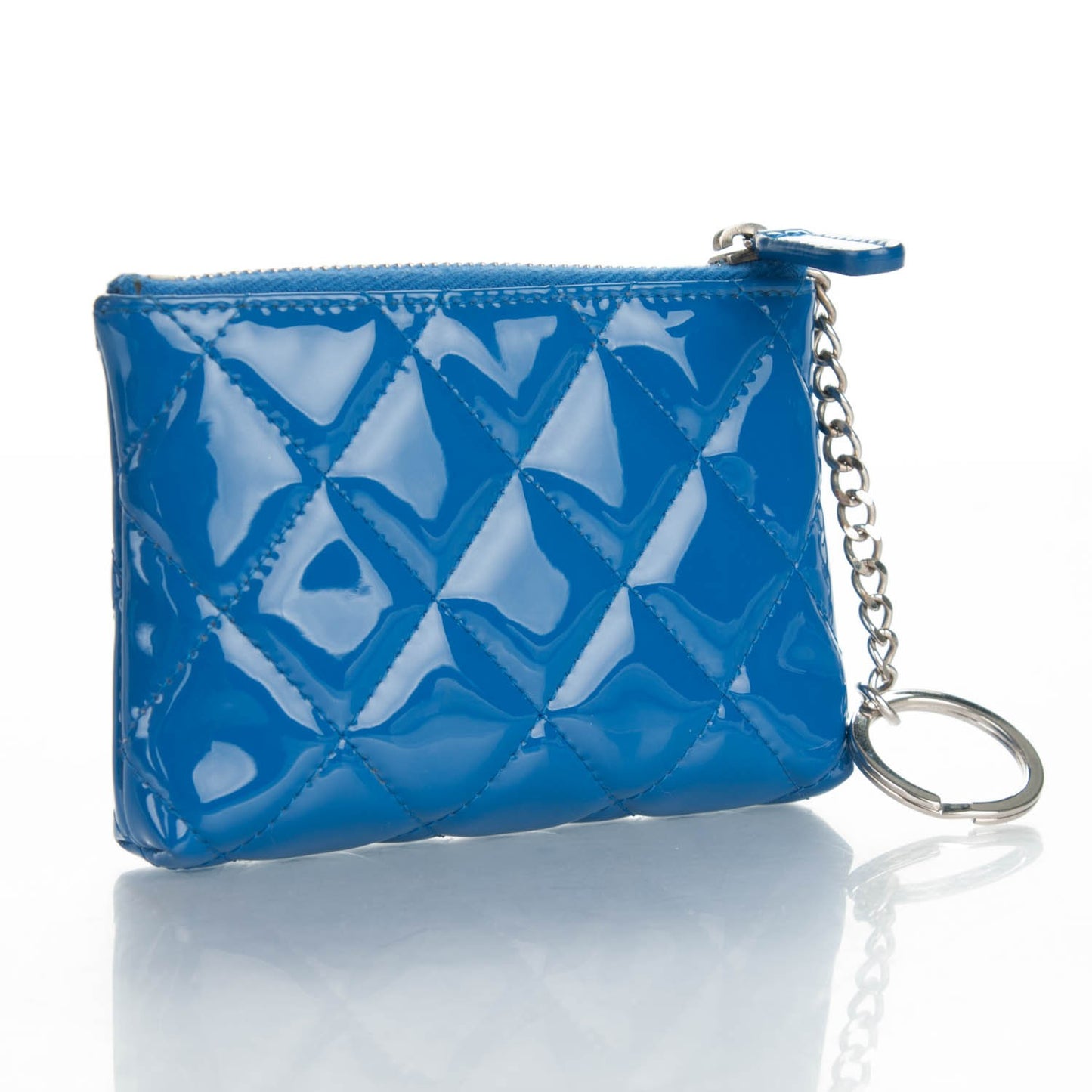 Patent Quilted Key Holder Case Dark Blue