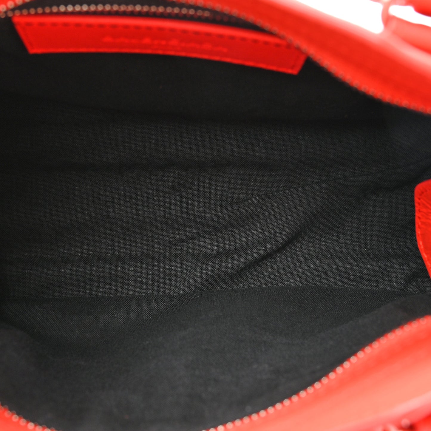 Matte Goatskin Rubber Covered Classic Hardware Mini City Rouge Coquelicot Rouge Braise