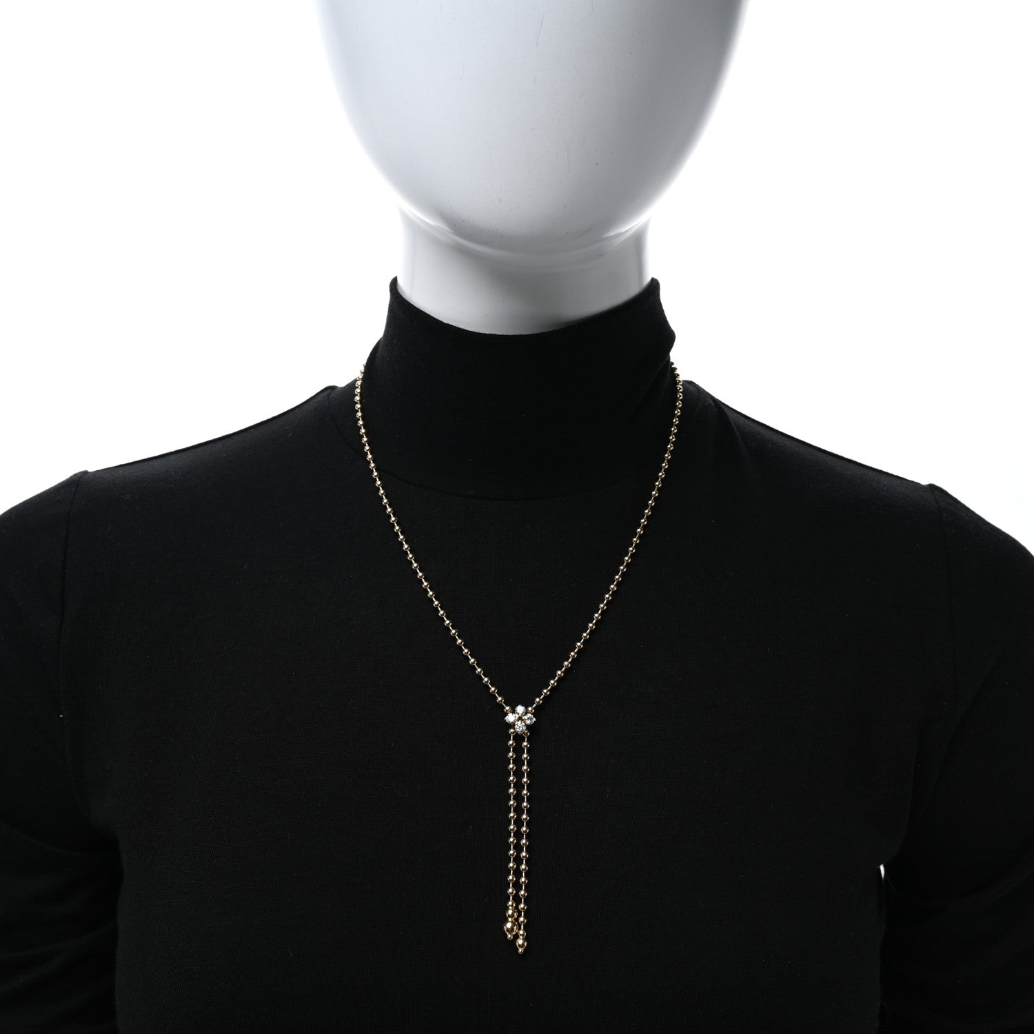Roberto Coin 18K Yellow Gold Diamond Love in Verona Flower Zipper Necklace 3 of 5