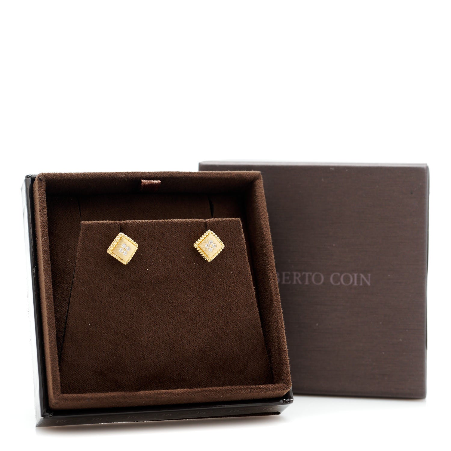 Roberto Coin 18K Yellow Gold Diamond Palazzo Ducale Stud Earrings 5 of 5