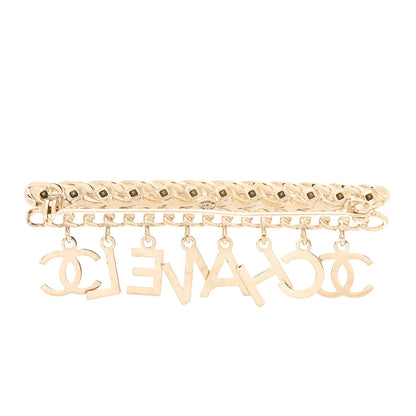 Chanel Crystal CC Logo Charms Brooch Gold 3 of 6