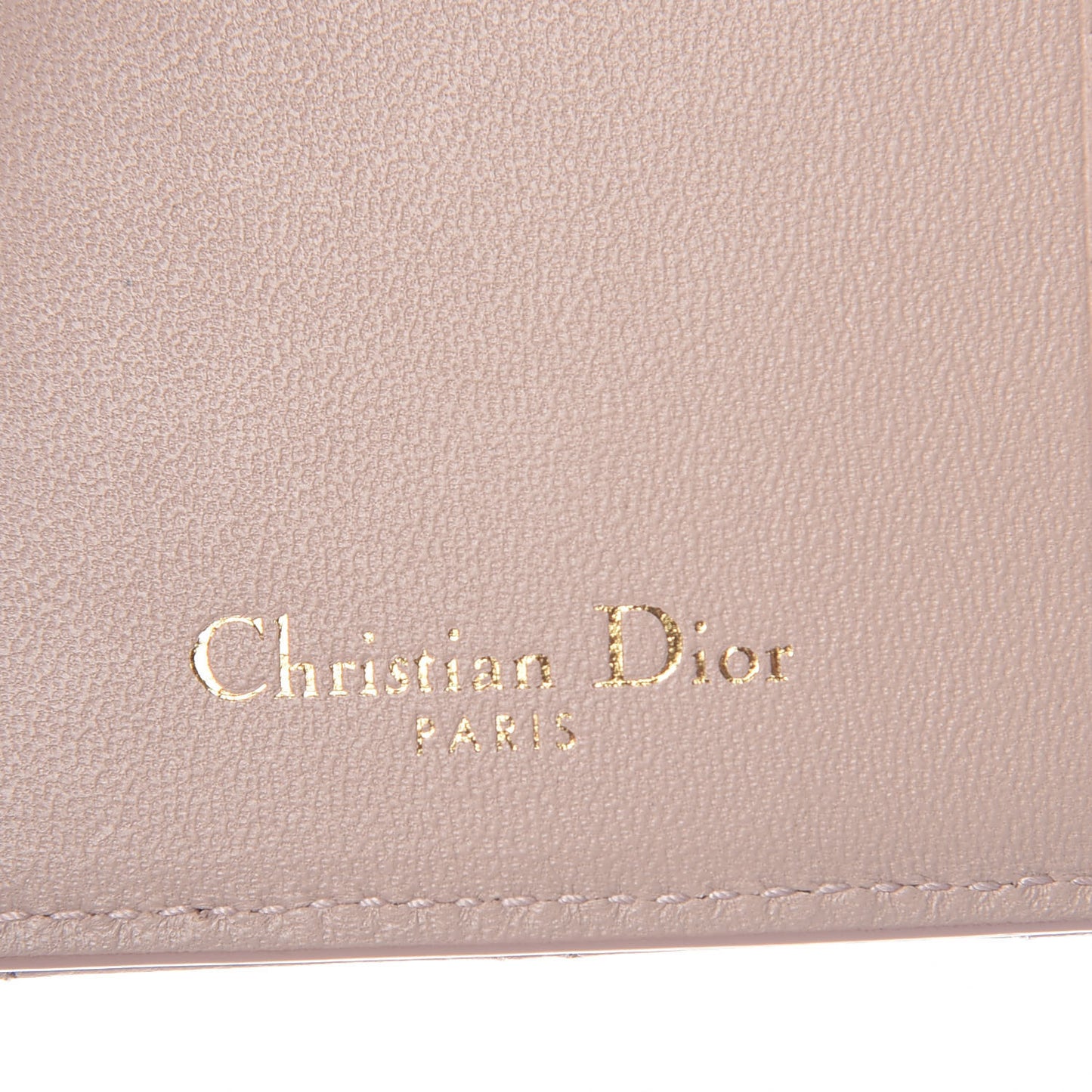 Grained Calfskin Cannage Diorama Wallet Rose Poudre