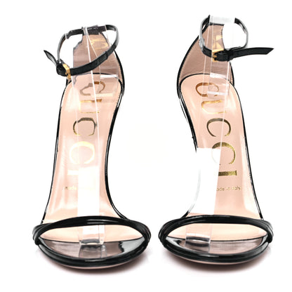 Gucci Patent Ankle Strap High Heel Sandals 37 Black 2 of 8