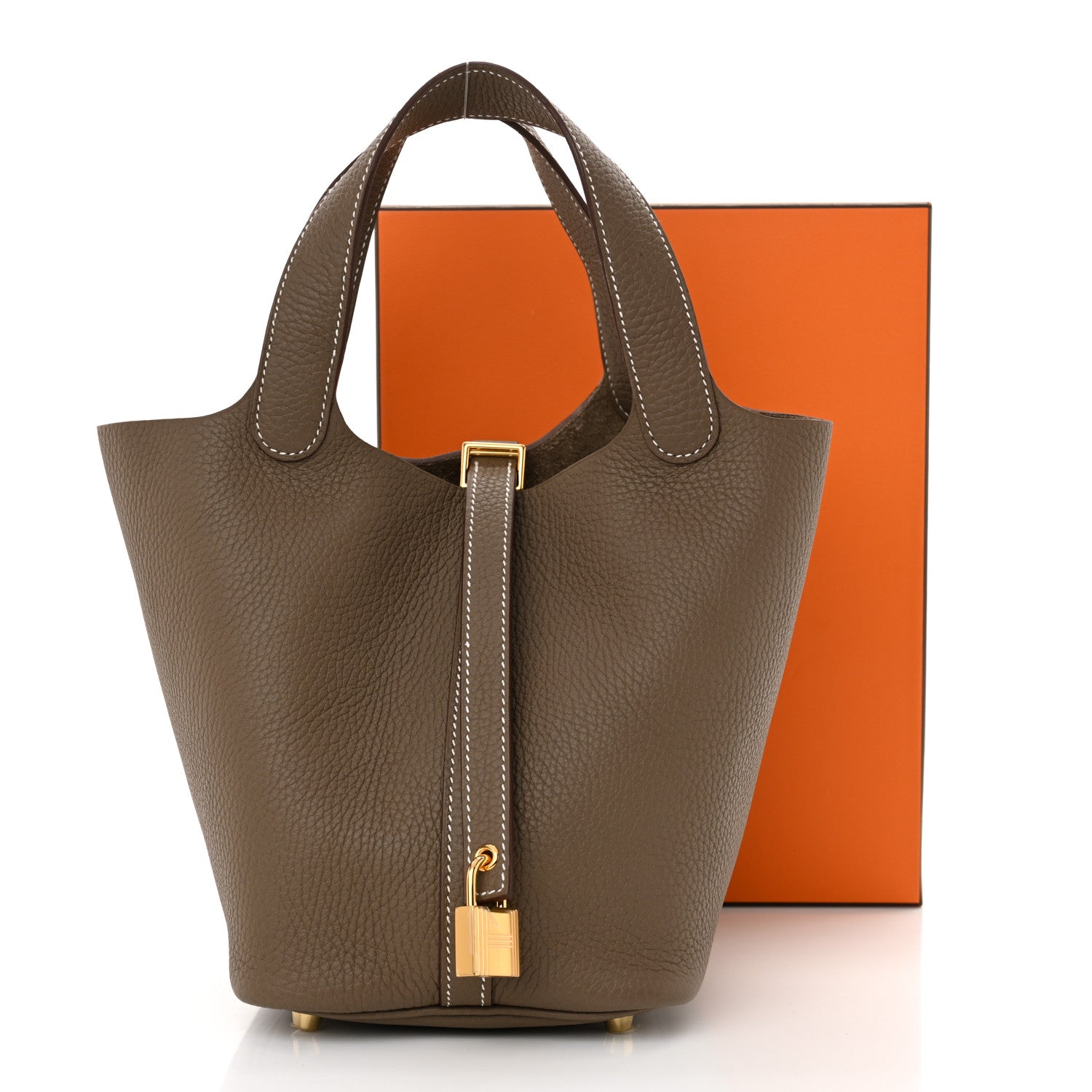 Hermes Taurillon Clemence Picotin Lock 18 PM Etoupe 11 of 11