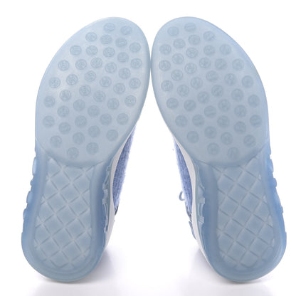 Chanel Suede Calfskin Stretch Fabric CC Sneakers 37.5 Light Blue 5 of 7