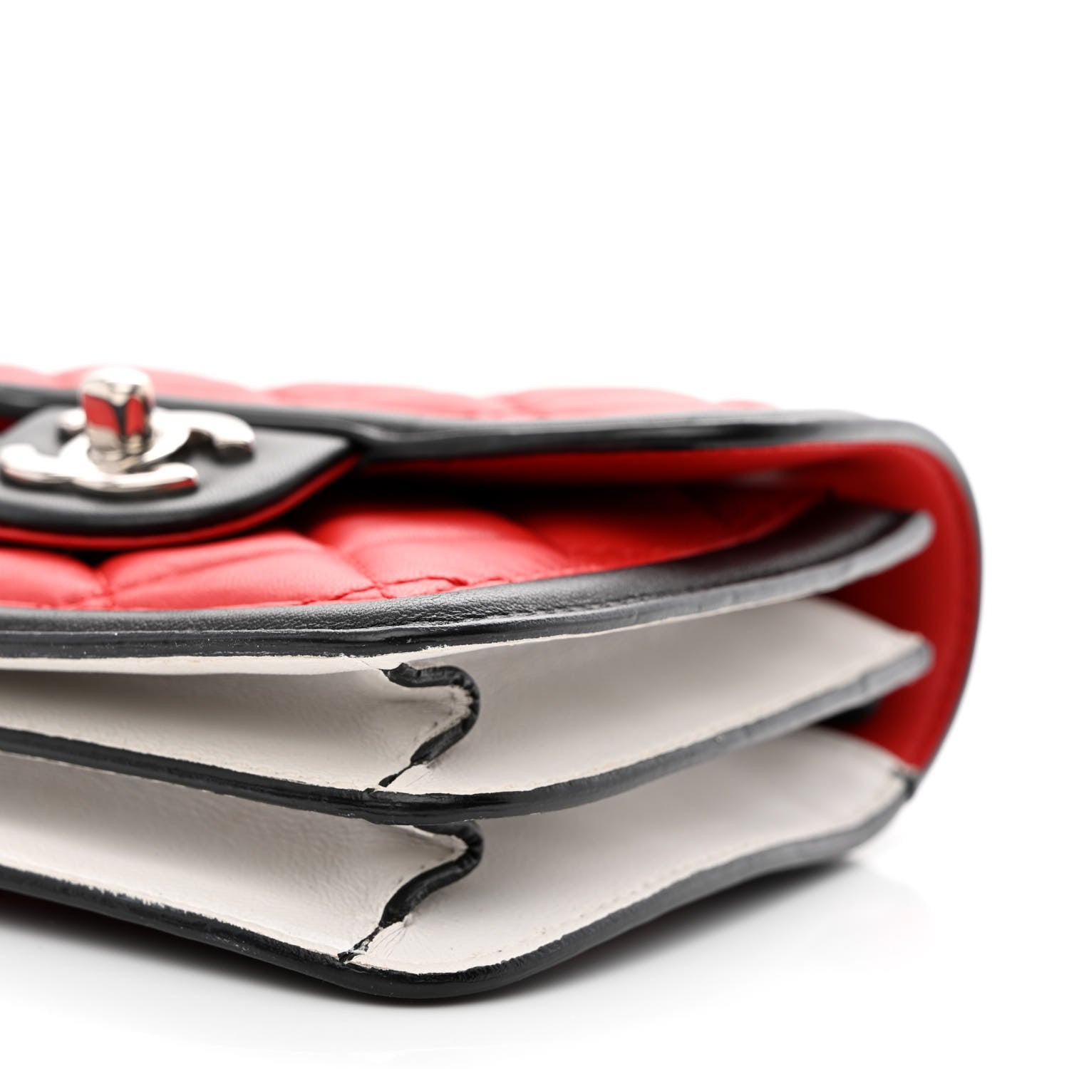 Chanel Lambskin Quilted Mini Graphic Flap Bag Red Black White 10 of 10