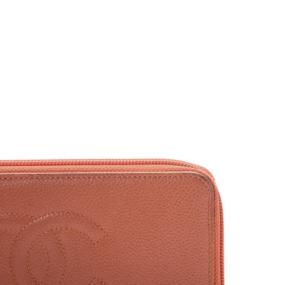 Chanel Caviar Large Timeless CC Gusset Zip Around Wallet Dark Orange 10 of 12
