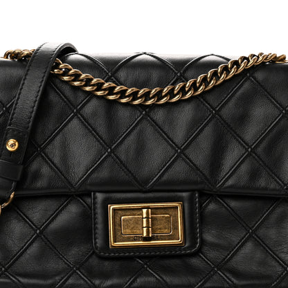 Chanel Calfskin Diamond Debossed Medium Cosmos Flap Black 8 of 10