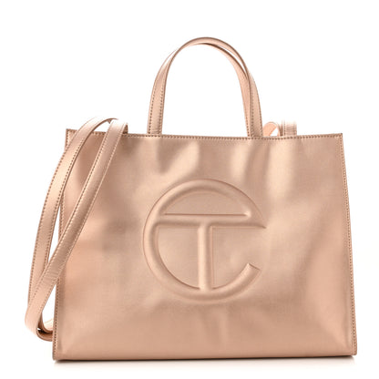 Telfar Metallic Vegan Leather Medium Shopping Bag Copper 1 of 11