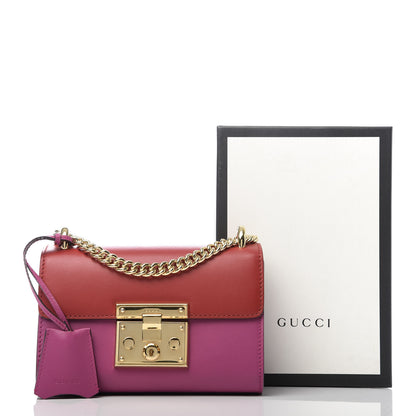 Gucci Calfskin Small Padlock Shoulder Bag New Rosette Hibiscus Red 9 of 9