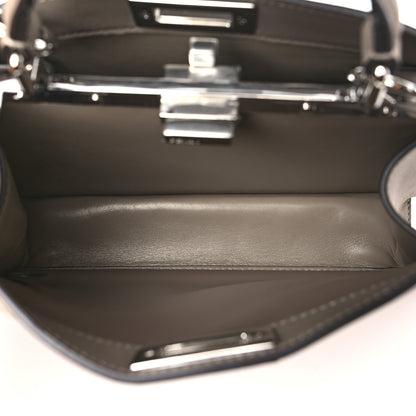Fendi Vitello Seta Shiny Nappa Logo Embossed Laces Small Peekaboo I SEE U Satchel Tortora 5 of 10