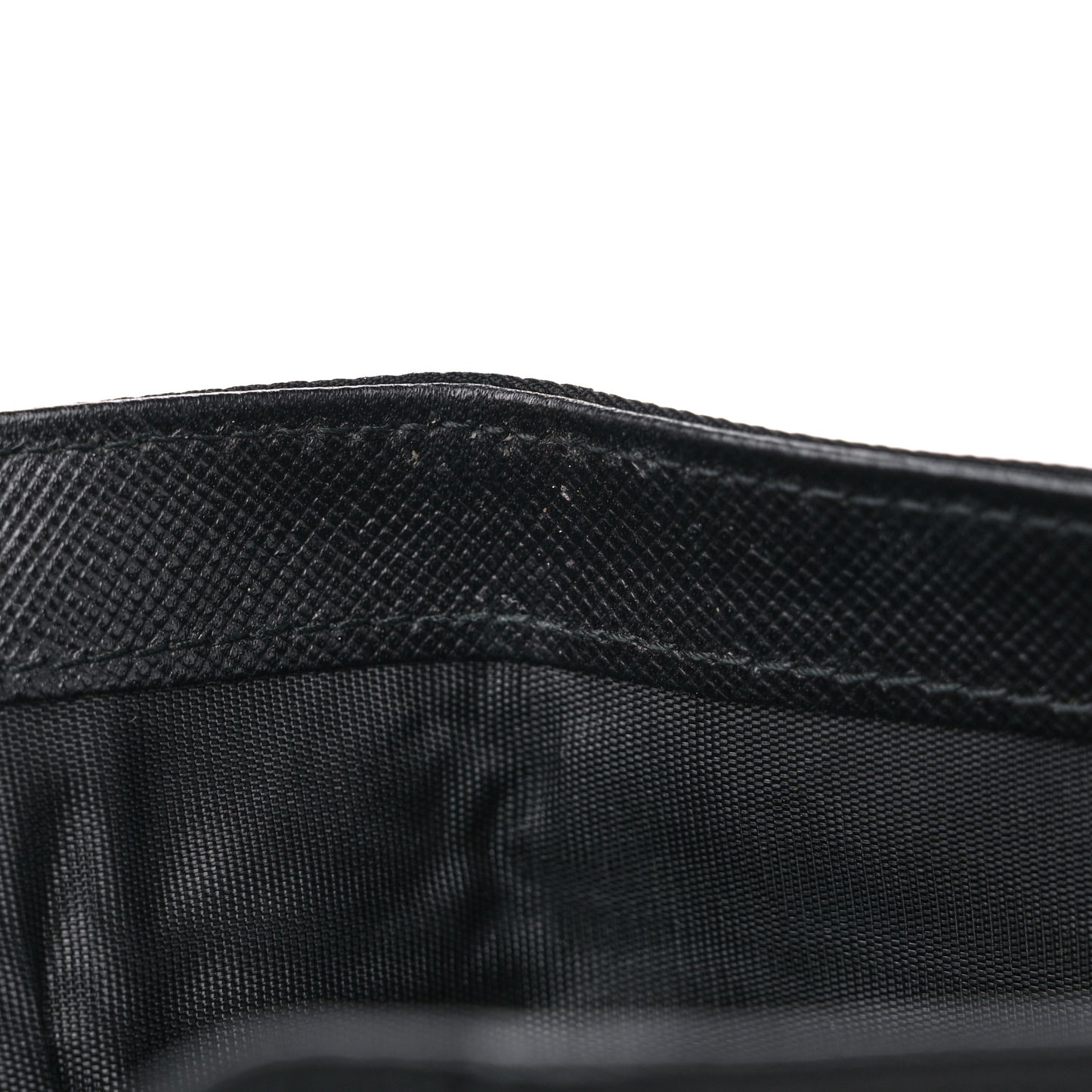 Tessuto Nylon Saffiano Tri-Fold Compact Wallet Black