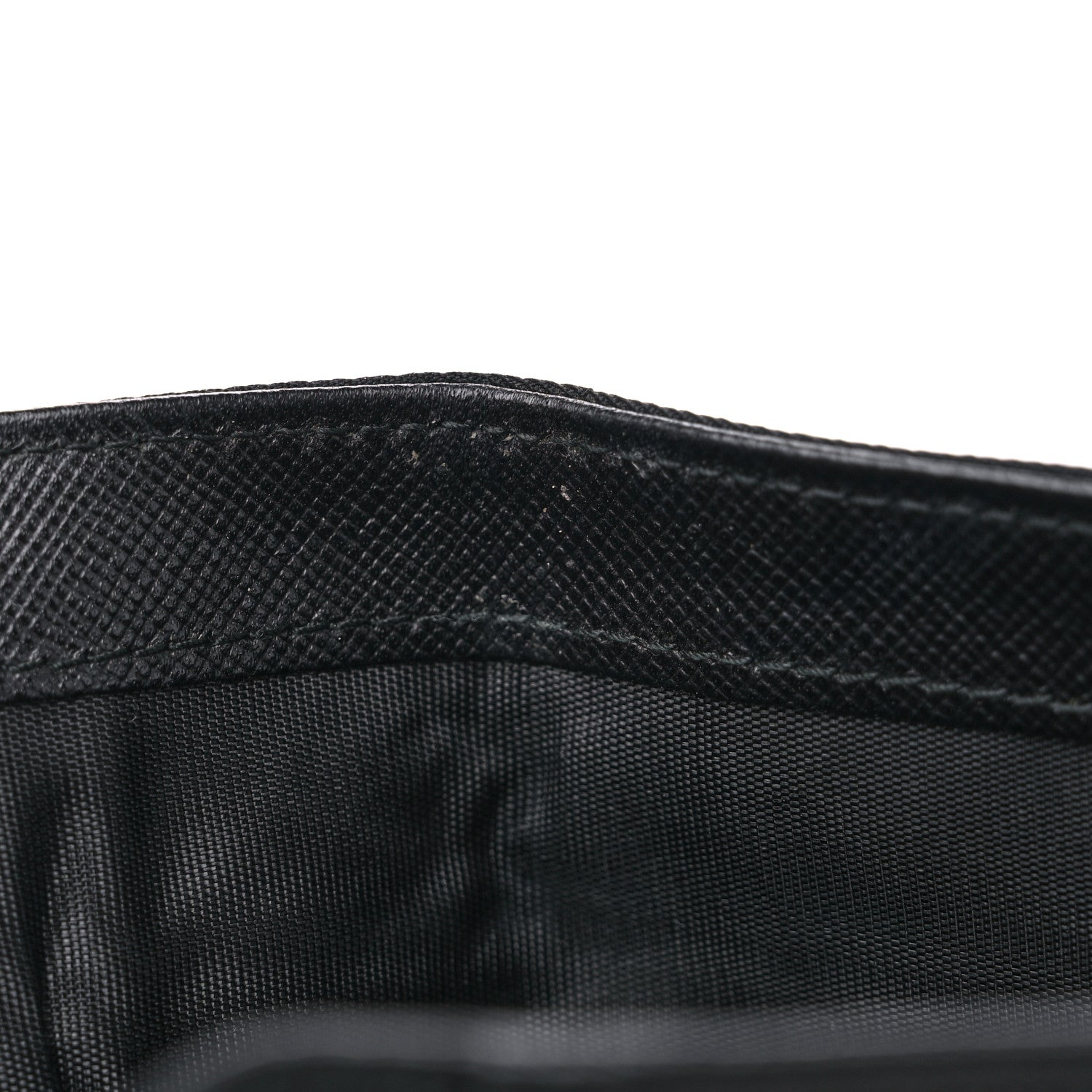 Prada Tessuto Nylon Saffiano Tri-Fold Compact Wallet Black 11 of 13