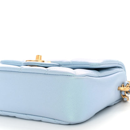 Chanel Iridescent Caviar Quilted Mini My Perfect Flap Light Blue 10 of 11