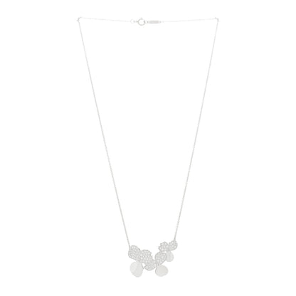 Tiffany Platinum Diamond Mini Paper Flowers Cluster Pendant Necklace 3 of 5