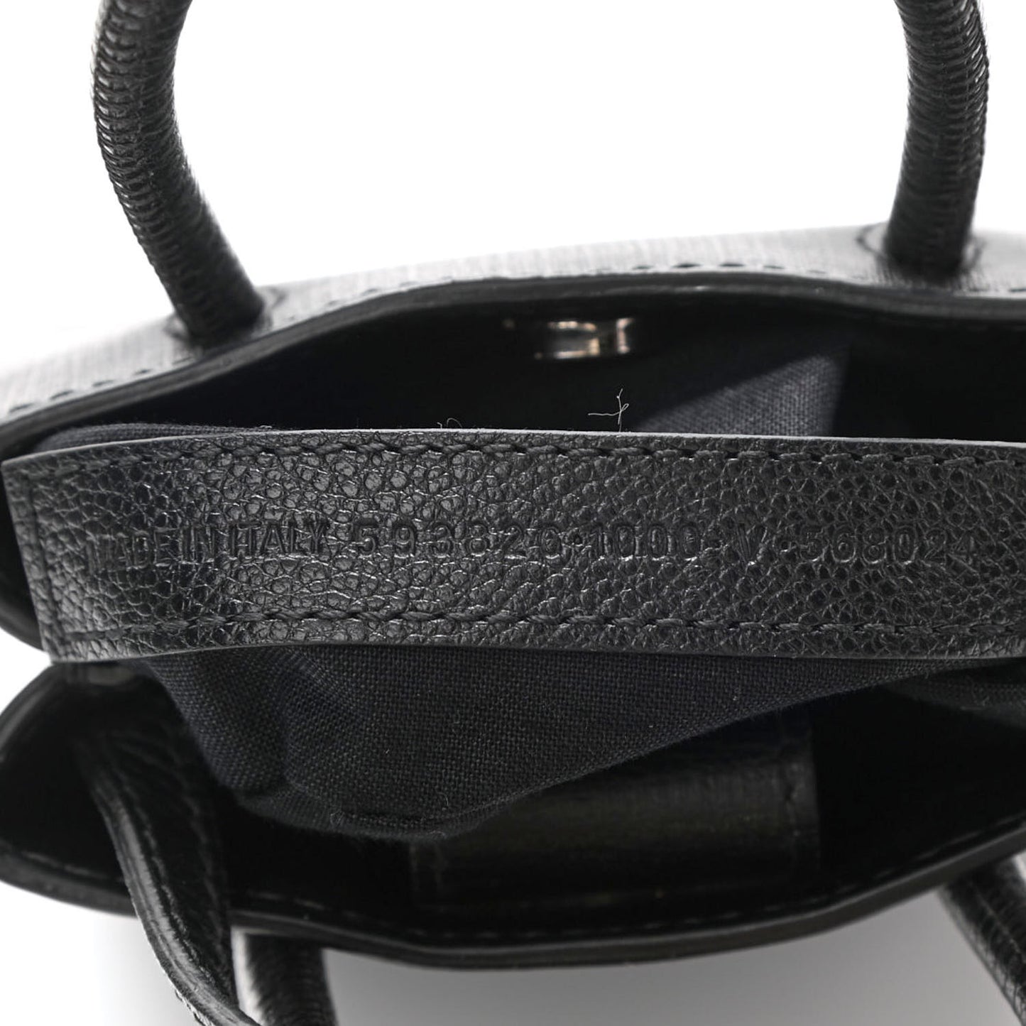 Squared Calfskin Logo Shopping Phone Holder Bag Black