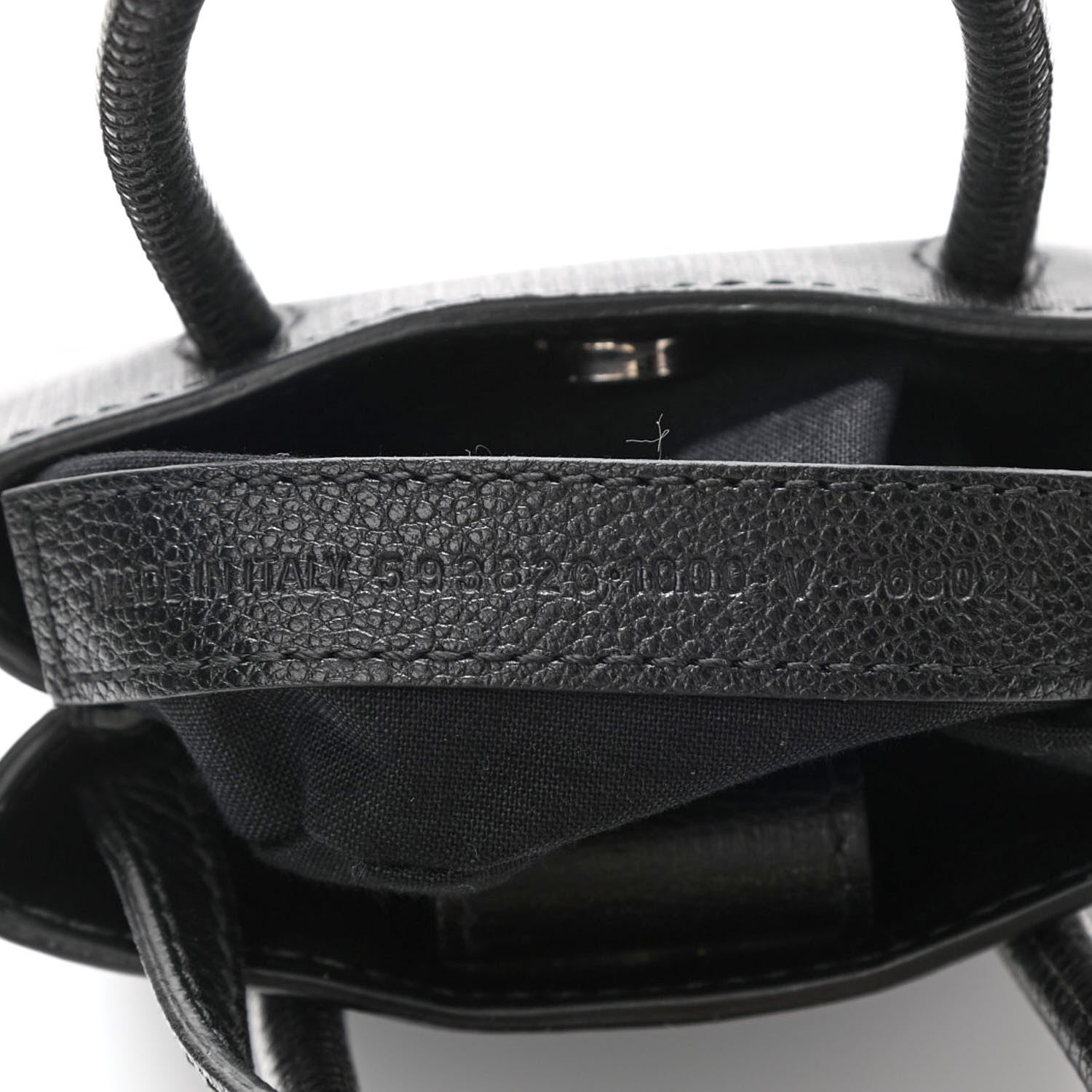 Balenciaga Squared Calfskin Logo Shopping Phone Holder Bag Black 10 of 10