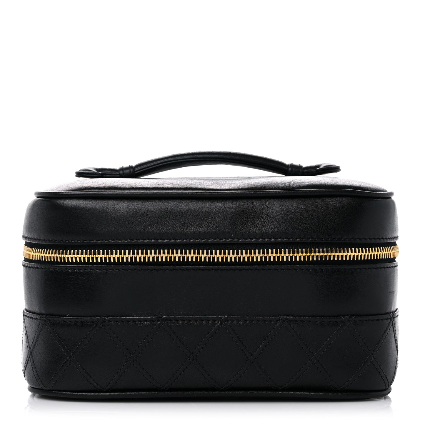 Lambskin Vanity Cosmetic Case Black