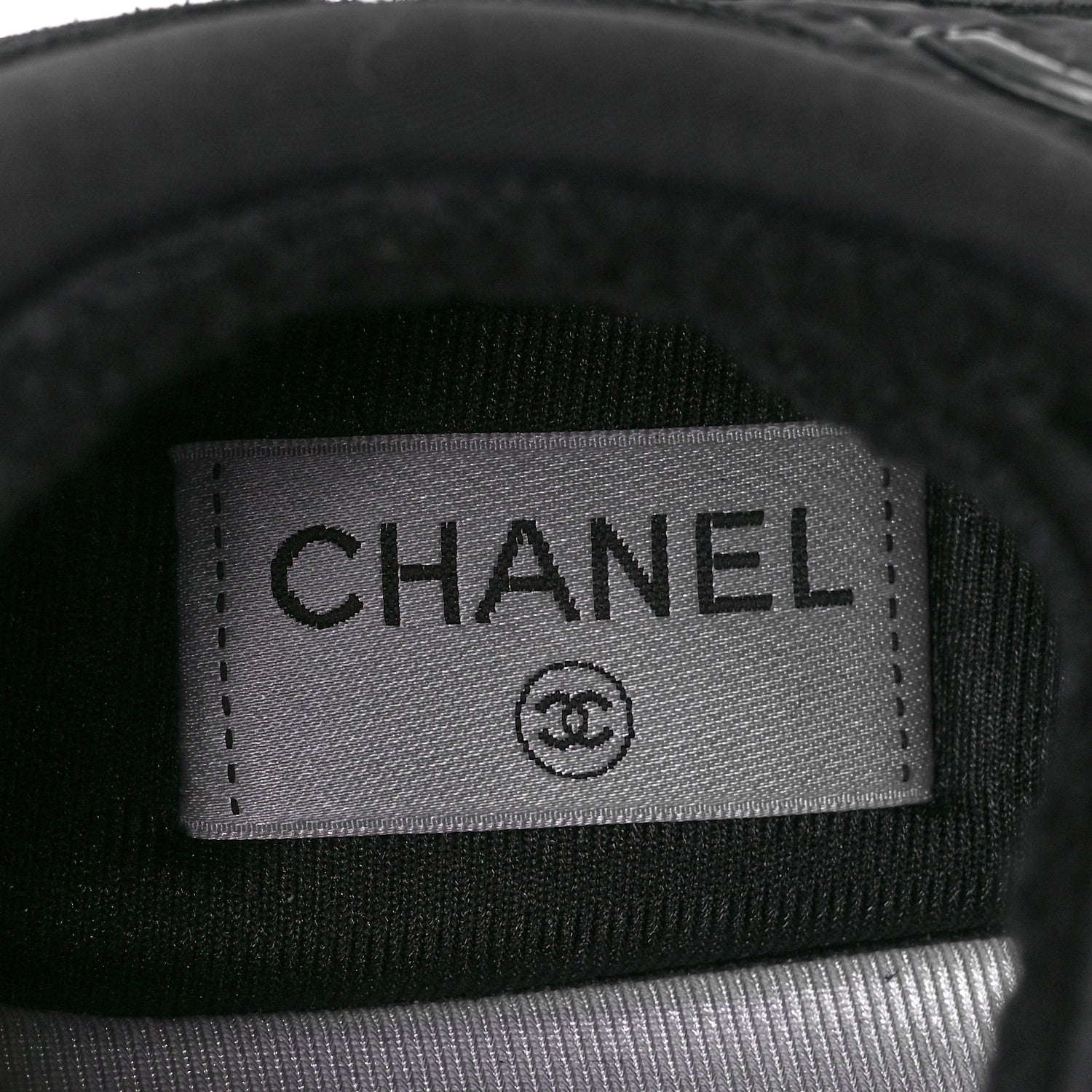 Chanel Fabric Calfskin Suede CC Sneakers 38.5 Black 7 of 8