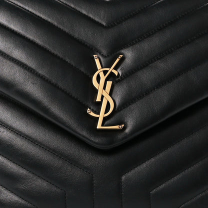 Saint Laurent Calfskin Y Quilted Monogram Large Loulou Chain Satchel Black 9 of 12