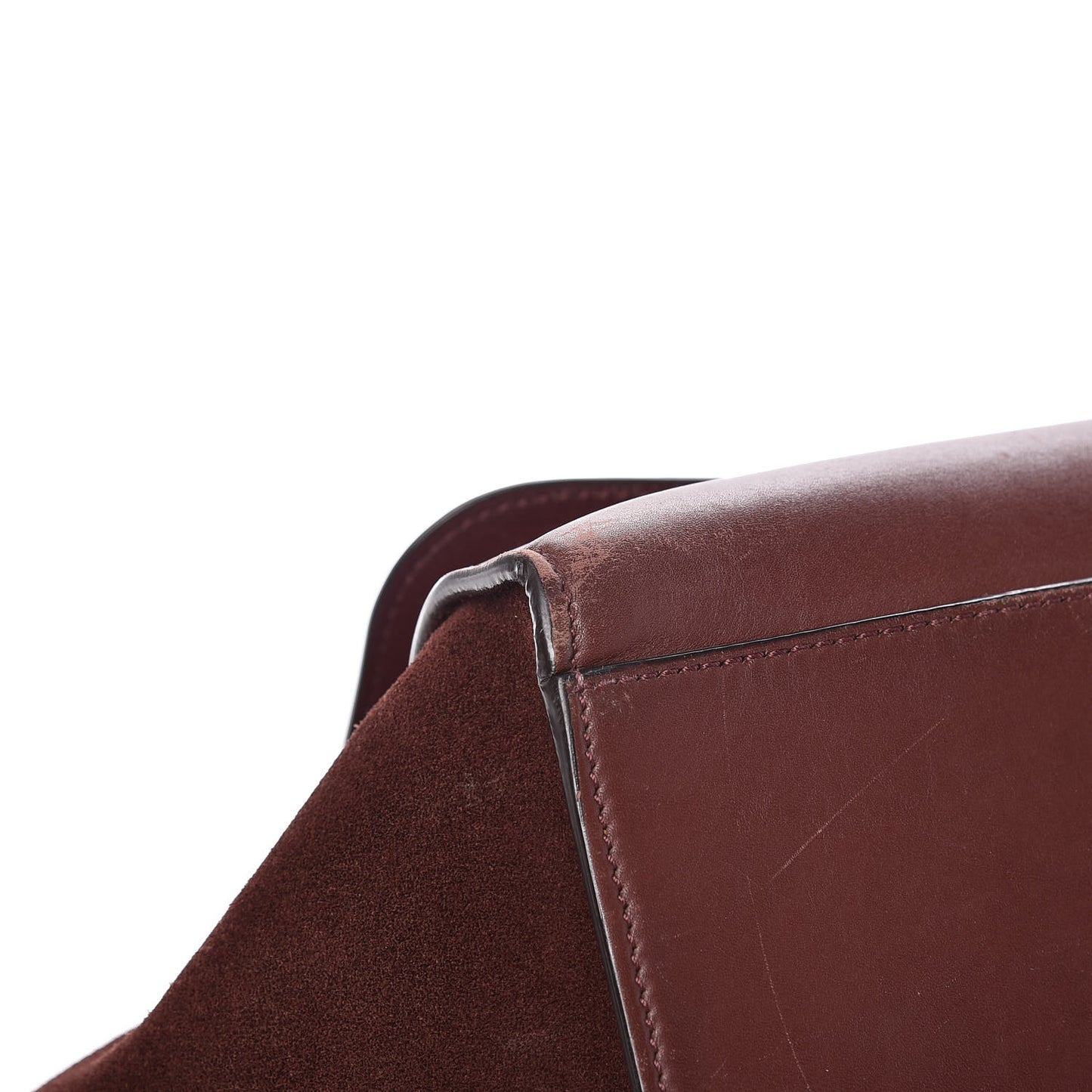 Smooth Calfskin Suede Large Trapeze Burgundy