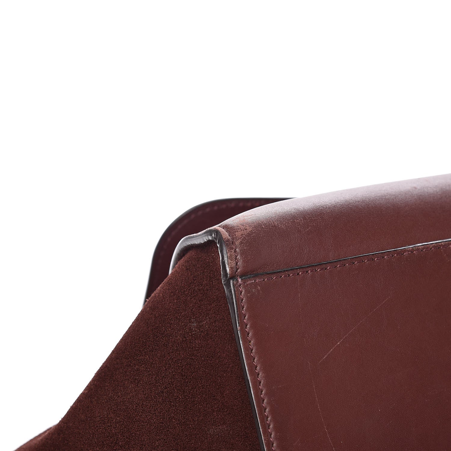 Celine Smooth Calfskin Suede Large Trapeze Burgundy 17 of 21