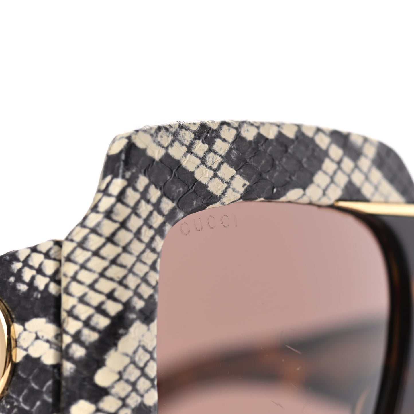 Snakeskin Acetate Square Sunglasses GG0484S Havana