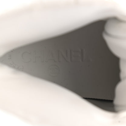 Chanel Calfskin Crocodile Embossed Cocodile High Top Sneakers 40 White 7 of 10