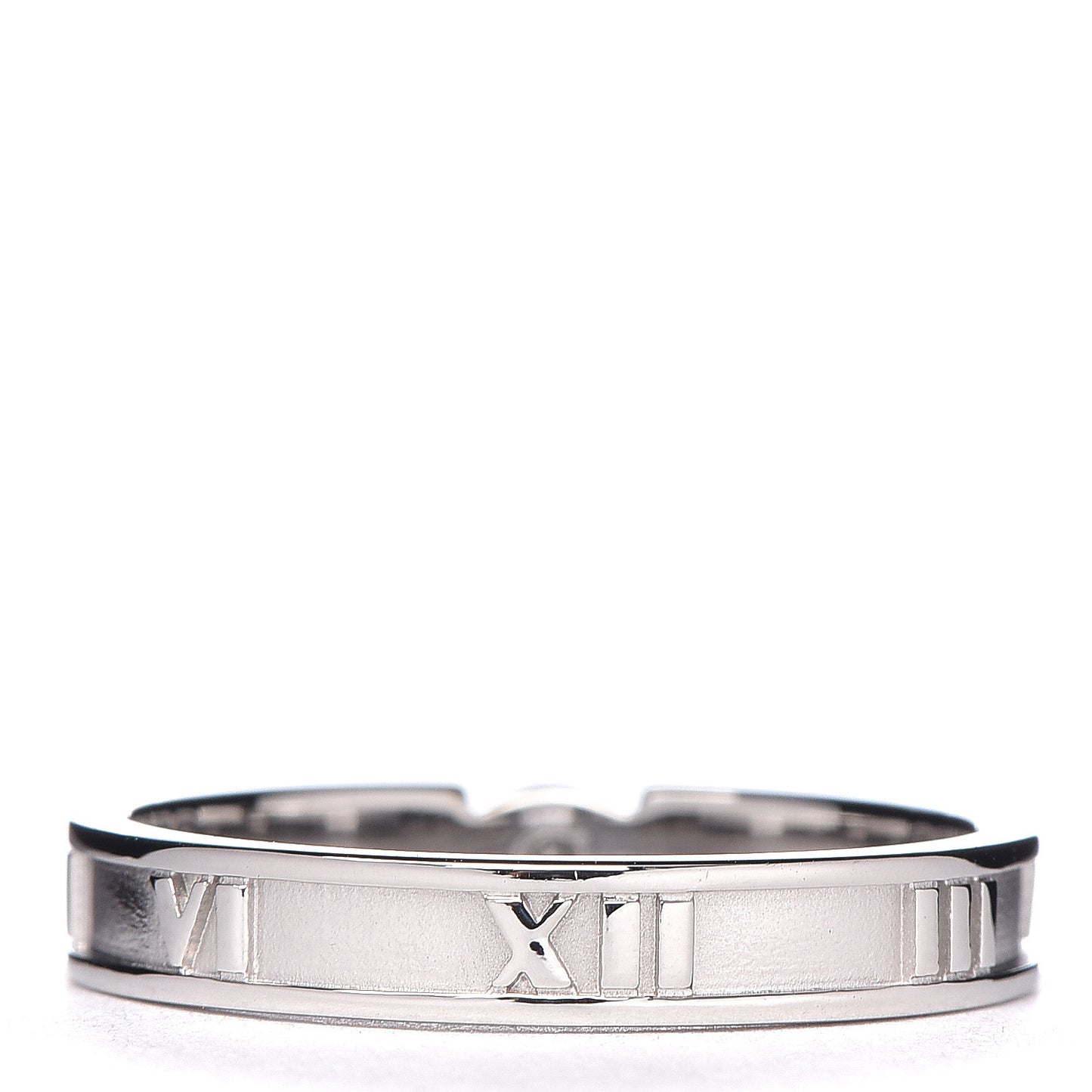18K White Gold Diamond Atlas Solitaire Band Ring 56 7.5