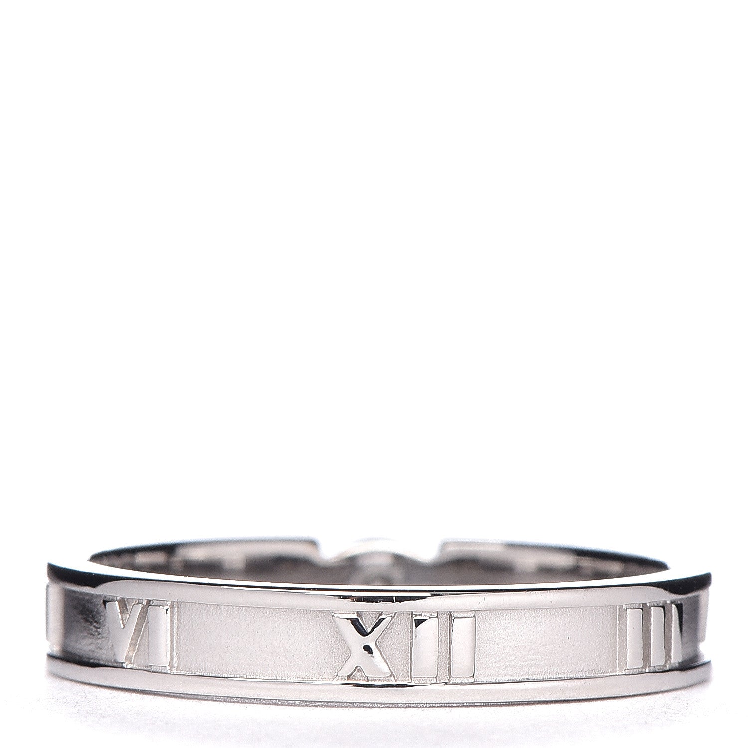 Tiffany 18K White Gold Diamond Atlas Solitaire Band Ring 56 7.5 4 of 6