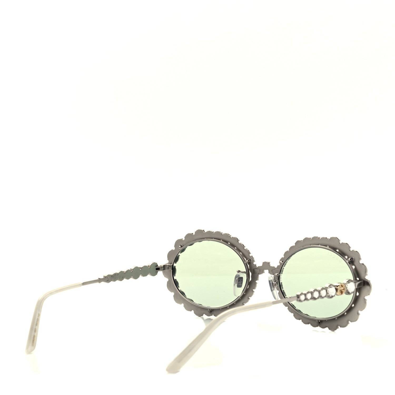 Gucci Crystal Oval Sunglasses GG0620S Silver 4 of 9