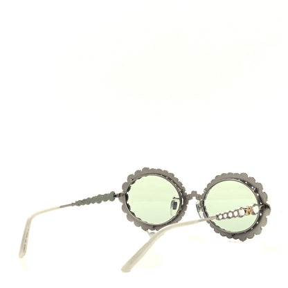 Gucci Crystal Oval Sunglasses GG0620S Silver 4 of 9