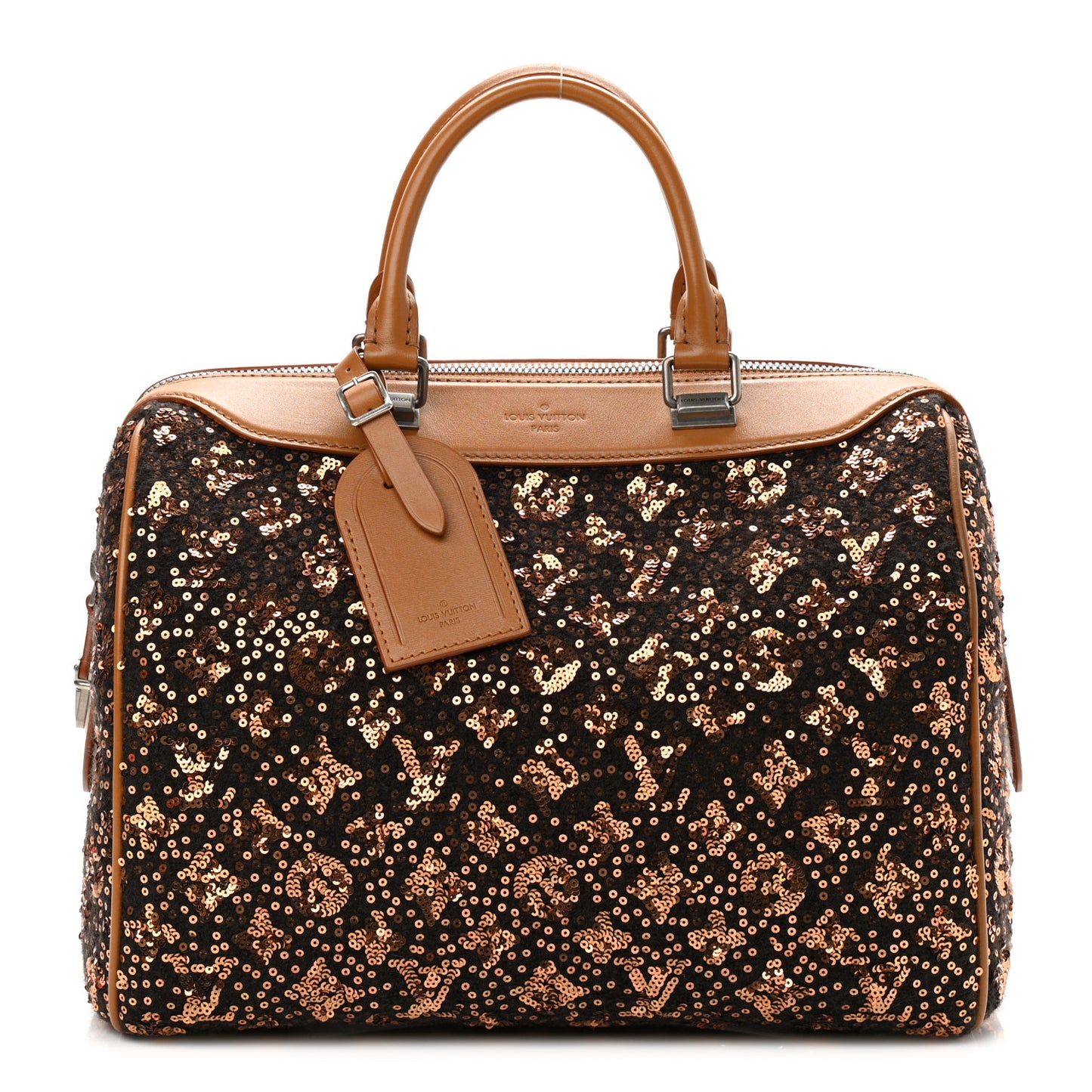 Sequin Monogram Sunshine Express Speedy Gold