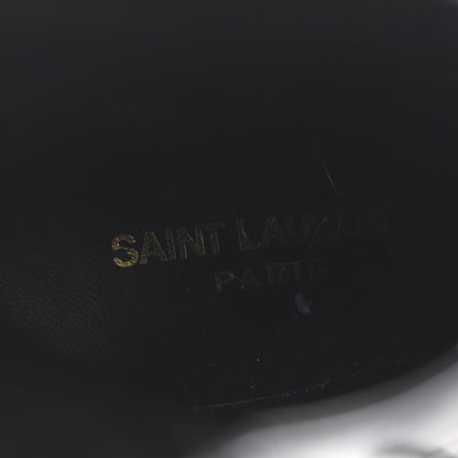 Saint Laurent Glazed Calfskin Opyum Ankle Boots 37.5 Black 8 of 10