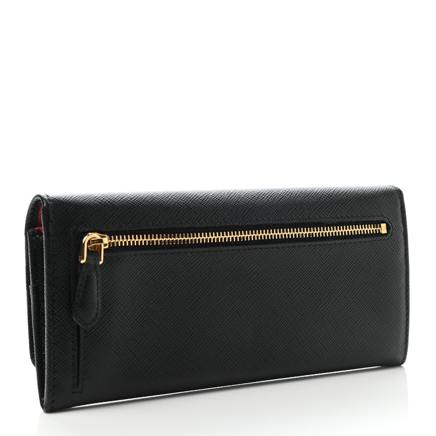 Saffiano Continental Flap Wallet Black Ibisco
