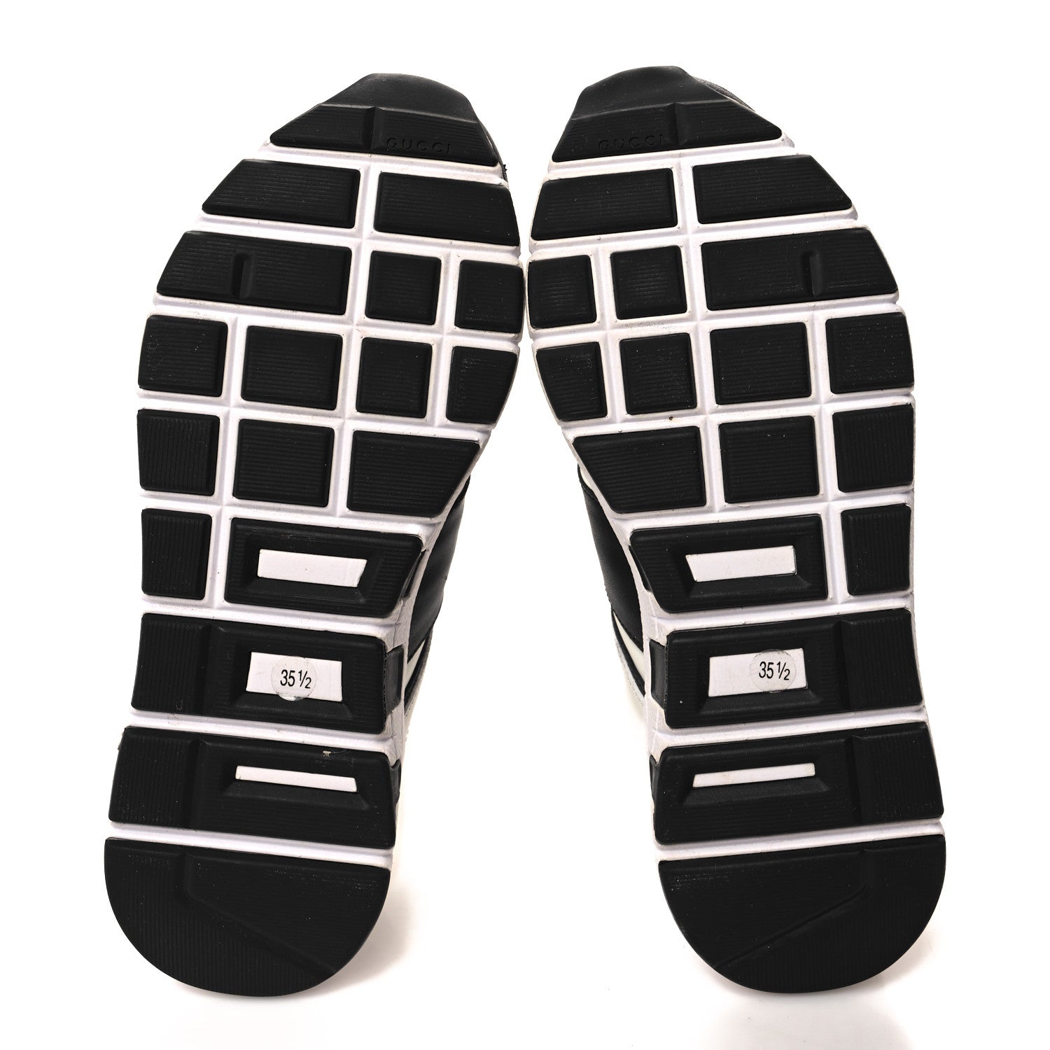 Gucci Calfskin Womens Interlocking G Sneakers 35.5 Black White 5 of 7