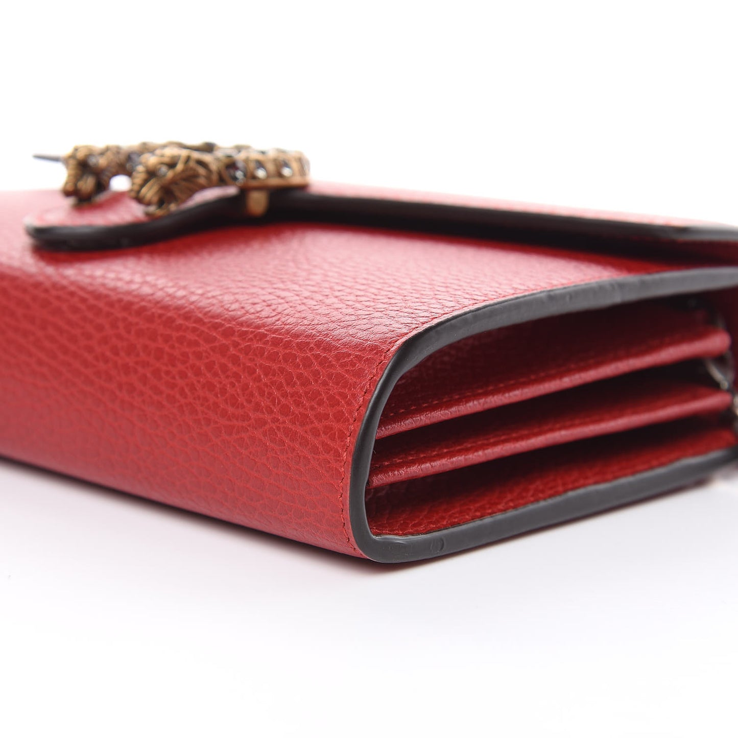 Calfskin Mini Dionysus Chain Wallet Hibiscus Red