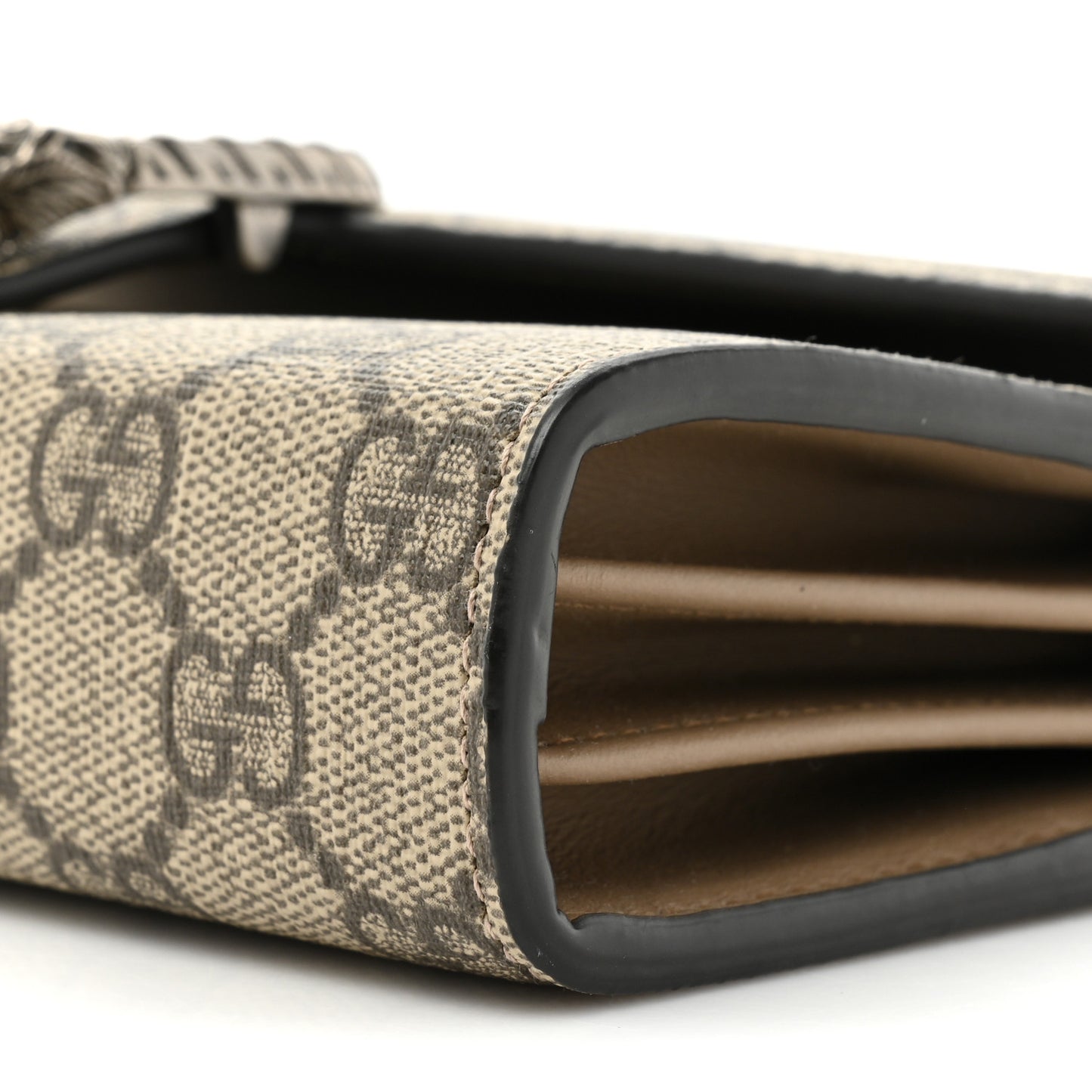 GG Supreme Monogram Mini Dionysus Chain Wallet Beige Taupe