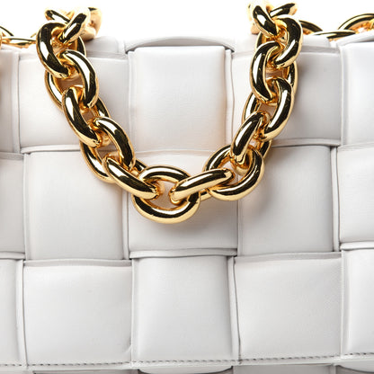 Bottega Veneta Lambskin Maxi Intreccio Padded Chain Cassette Crossbody Bag White 9 of 9