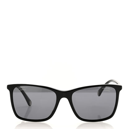 Chanel Acetate Polarized Square Sunglasses 5447 Black 2 of 7