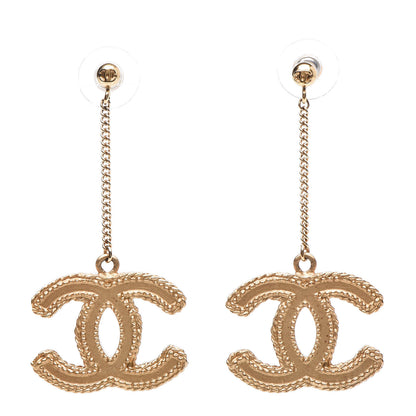 Chanel CC Drop Earrings Matte Gold 1 of 5