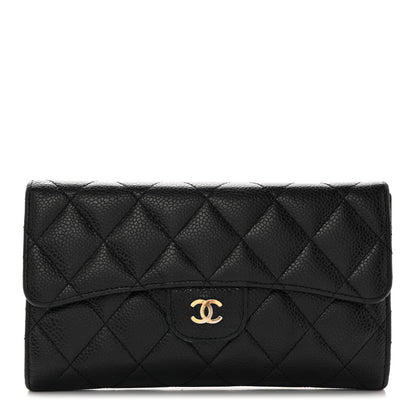 Chanel Caviar Quilted Large Flap Wallet Black 1 of 14
