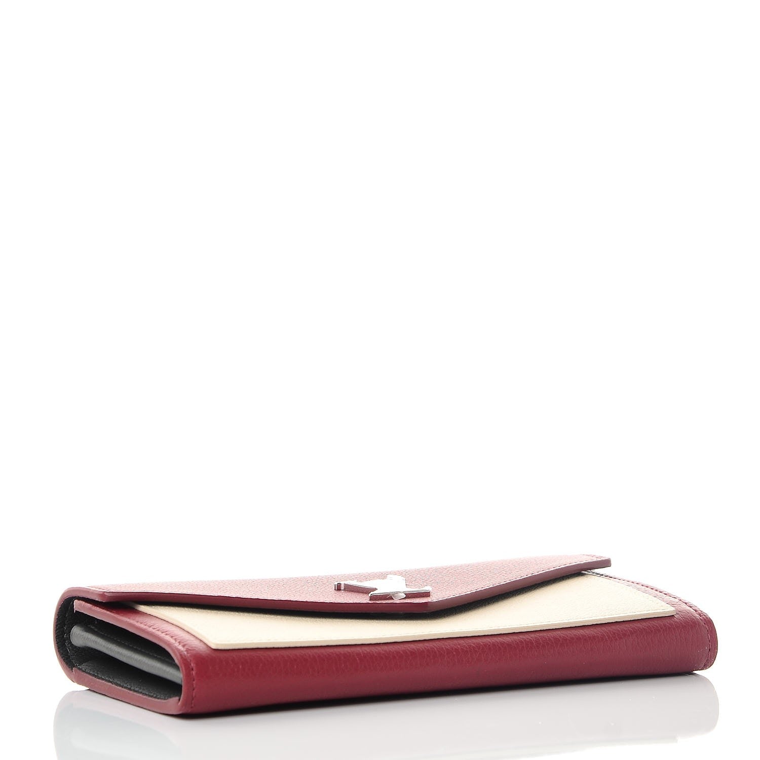 Louis Vuitton Soft Calfskin My Lockme Wallet Lie De Vin Etain Creme 4 of 7