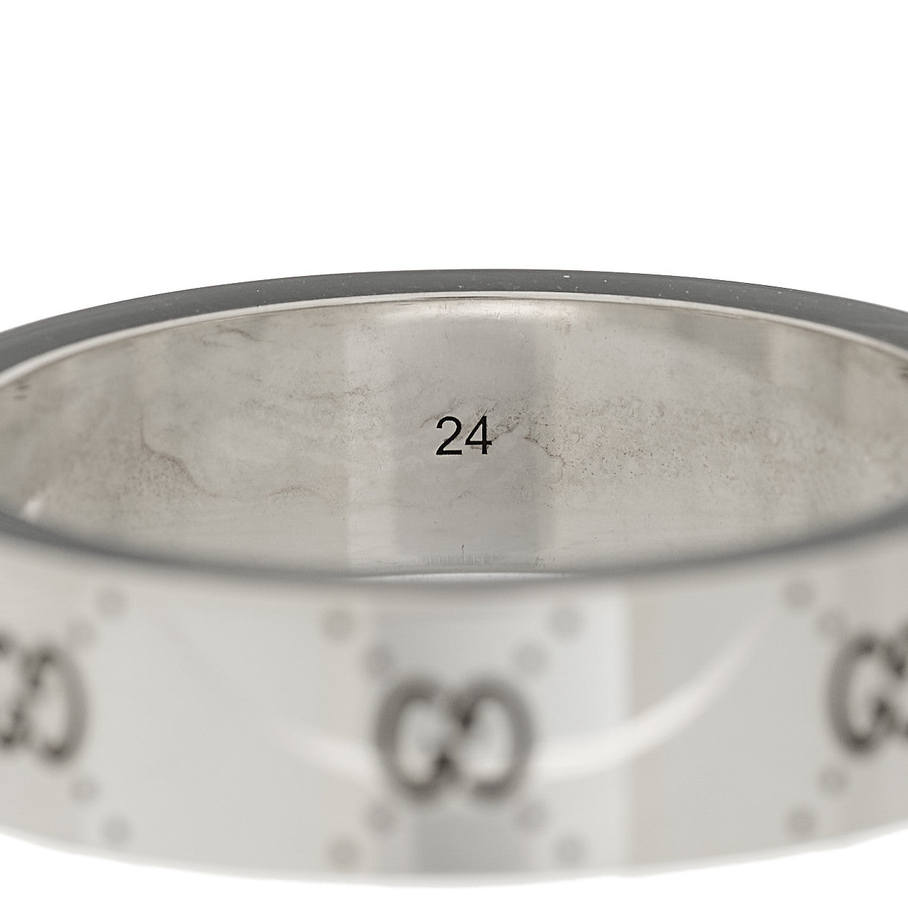 X ADIDAS Sterling Silver Trefoil GG Monogram Band Ring 63 10.5